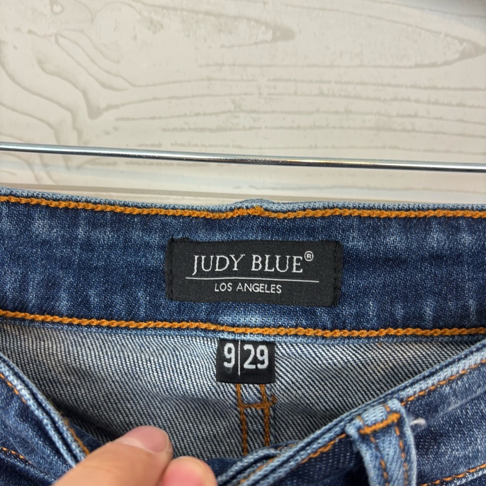 Judy Blue Distressed Dad Jeans Size 9/29 Dark Wash - Picture 6 of 11